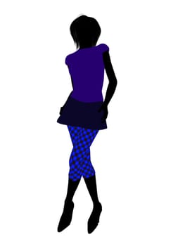 Casual dressed female silhouette on a white background