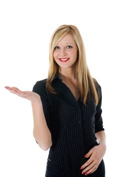 Business woman on white background