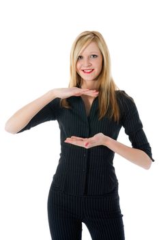 Business woman on white background
