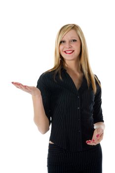 Business woman on white background