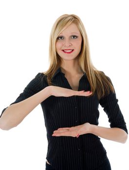 Business woman on white background
