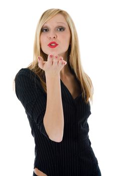 Business woman on white background