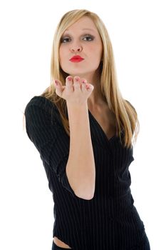 Business woman on white background