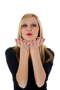 Business woman on white background