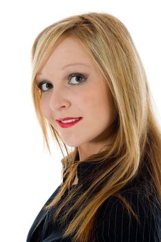 portrait woman on white background
