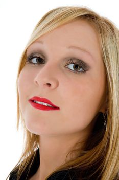 portrait woman on white background