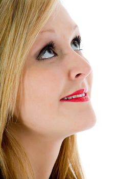 portrait woman on white background