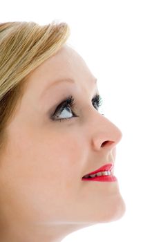 portrait woman on white background