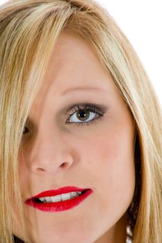portrait woman on white background