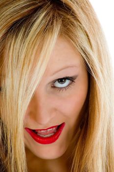 portrait woman on white background