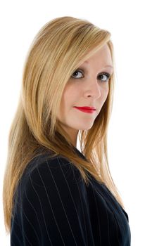 portrait woman on white background