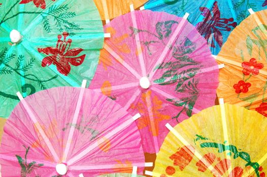 party background with cocktail umbrella and copyspace