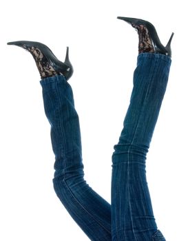 Woman legs on  isolated background