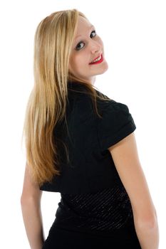 portrait woman on white background