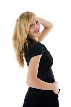 portrait woman on white background