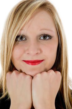 portrait woman on white background