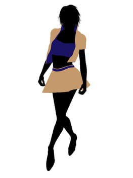 Casual dressed female silhouette on a white background