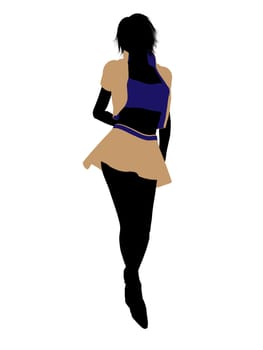 Casual dressed female silhouette on a white background