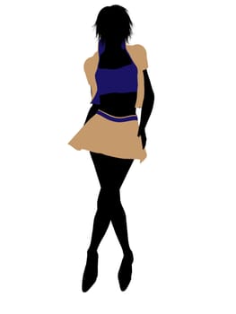 Casual dressed female silhouette on a white background