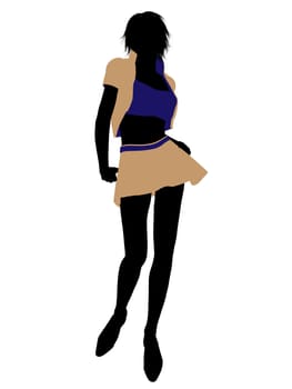 Casual dressed female silhouette on a white background