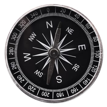 compass and white copyspace for text message