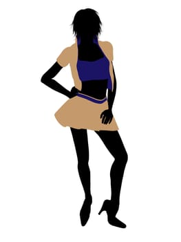 Casual dressed female silhouette on a white background
