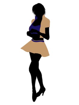 Casual dressed female silhouette on a white background