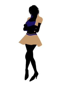 Casual dressed female silhouette on a white background