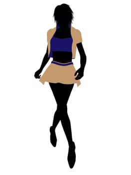 Casual dressed female silhouette on a white background
