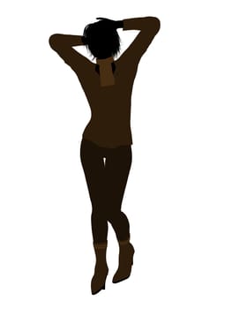 Female business executive silhouette on a white background