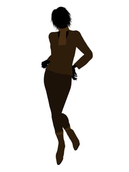 Female business executive silhouette on a white background