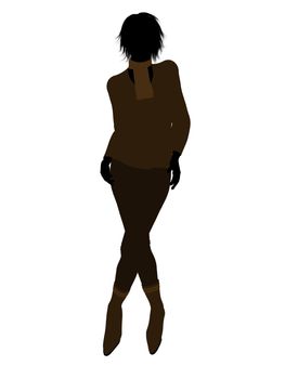 Female business executive silhouette on a white background