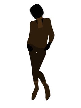 Female business executive silhouette on a white background