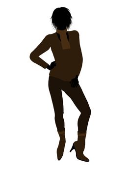Female business executive silhouette on a white background