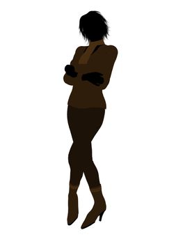 Female business executive silhouette on a white background