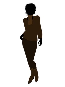 Female business executive silhouette on a white background
