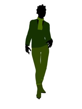 African american female business executive silhouette on a white background