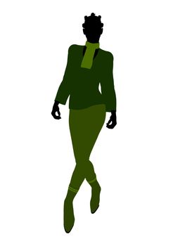 African american female business executive silhouette on a white background