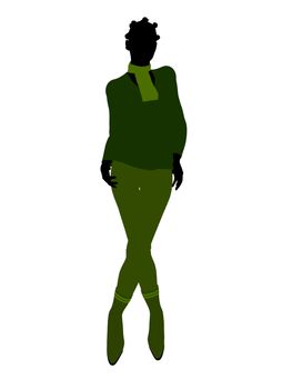 African american female business executive silhouette on a white background