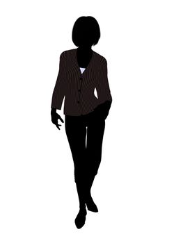 Female business executive silhouette on a white background