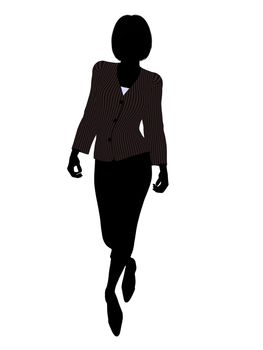Female business executive silhouette on a white background