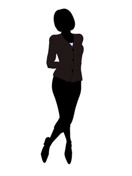 Female business executive silhouette on a white background