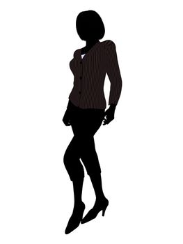 Female business executive silhouette on a white background
