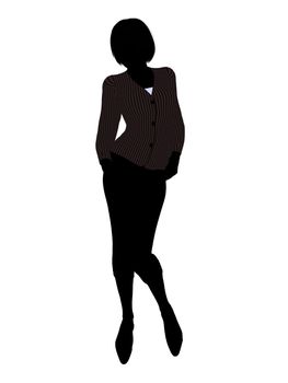 Female business executive silhouette on a white background