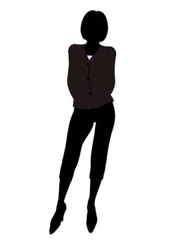Female business executive silhouette on a white background