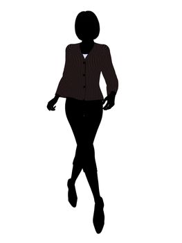 Female business executive silhouette on a white background