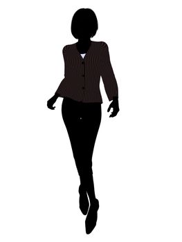 Female business executive silhouette on a white background