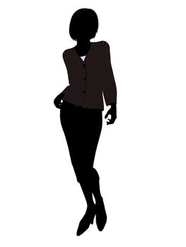 Female business executive silhouette on a white background