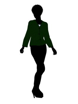 African american female business executive silhouette on a white background