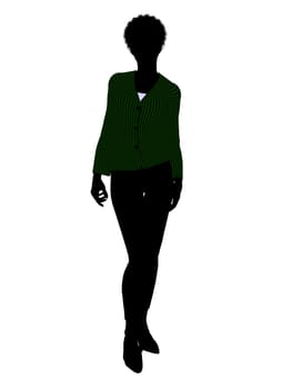 African american female business executive silhouette on a white background